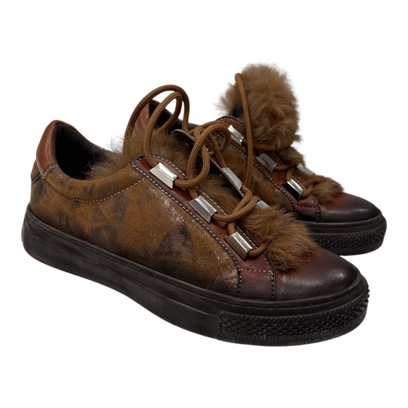 L'artiste Spring Step Womens Sneakers Distressed Brown Leather size 38 US 7.5 - Picture 3 of 10